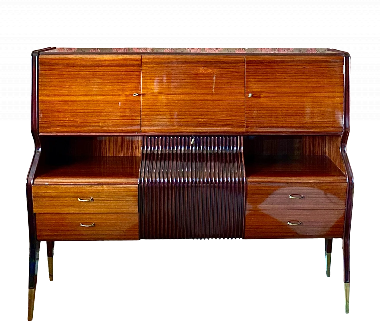 Mahogany, maple and rosewood bar cabinet by Osvaldo Borsani, 1950s 19