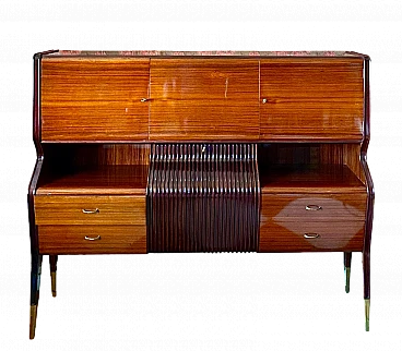 Mahogany, maple and rosewood bar cabinet by Osvaldo Borsani, 1950s