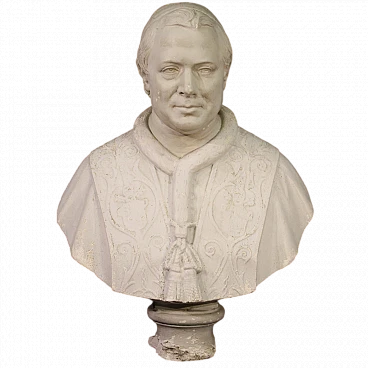 Ritratto di prelato a mezzo busto, scultura in gesso, anni '50