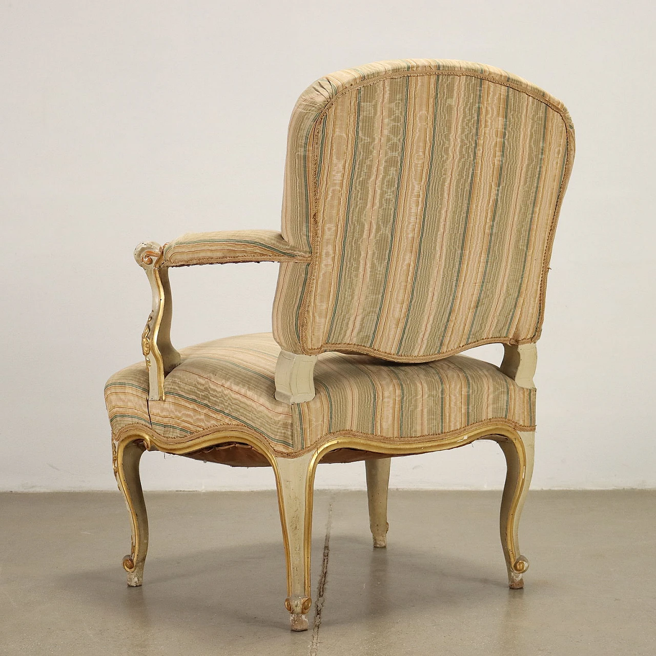 Eclectic-style upholstered wooden armchair, 19th century 8