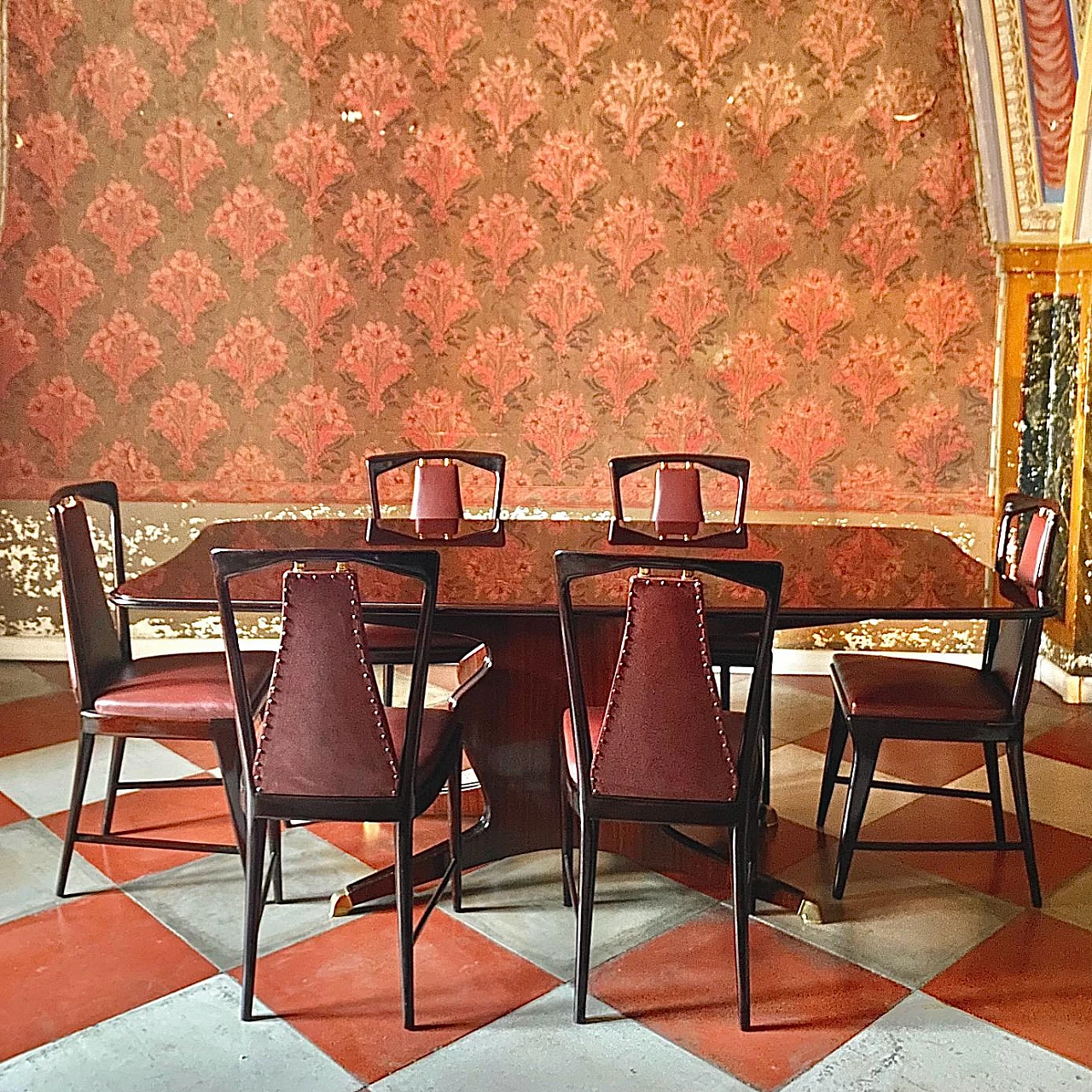 6 Chairs and table by O. Borsani for Atelier Borsani Varedo, 1950 3