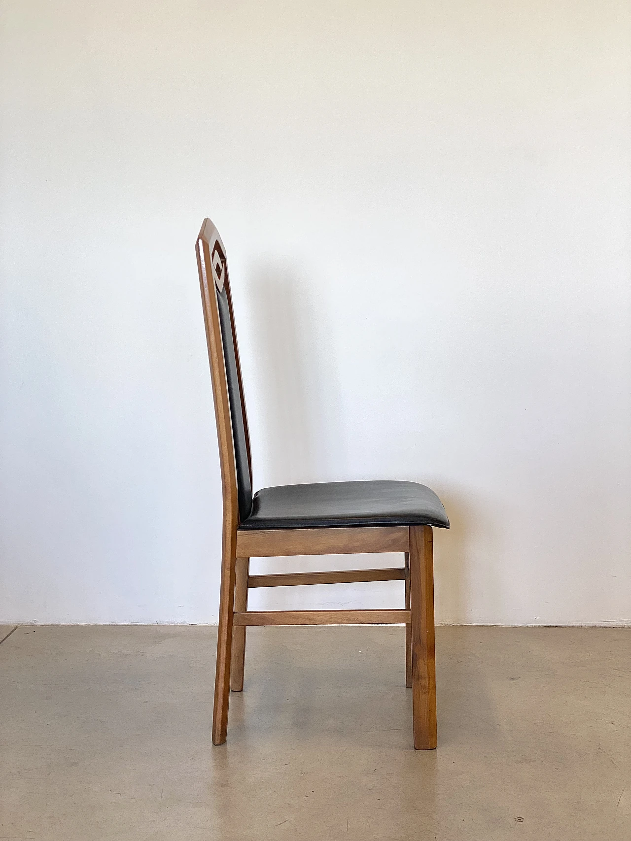 6 Beech and leatherette chairs in Art Nouveau style, 1970s 10