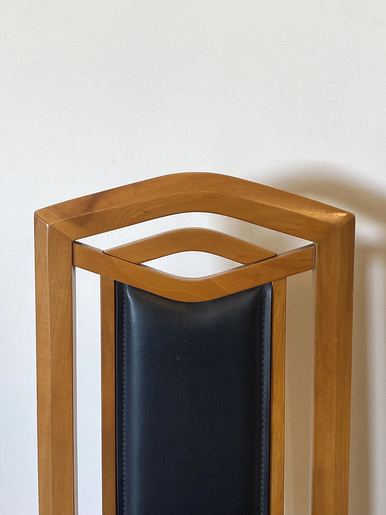 6 Beech and leatherette chairs in Art Nouveau style, 1970s 14