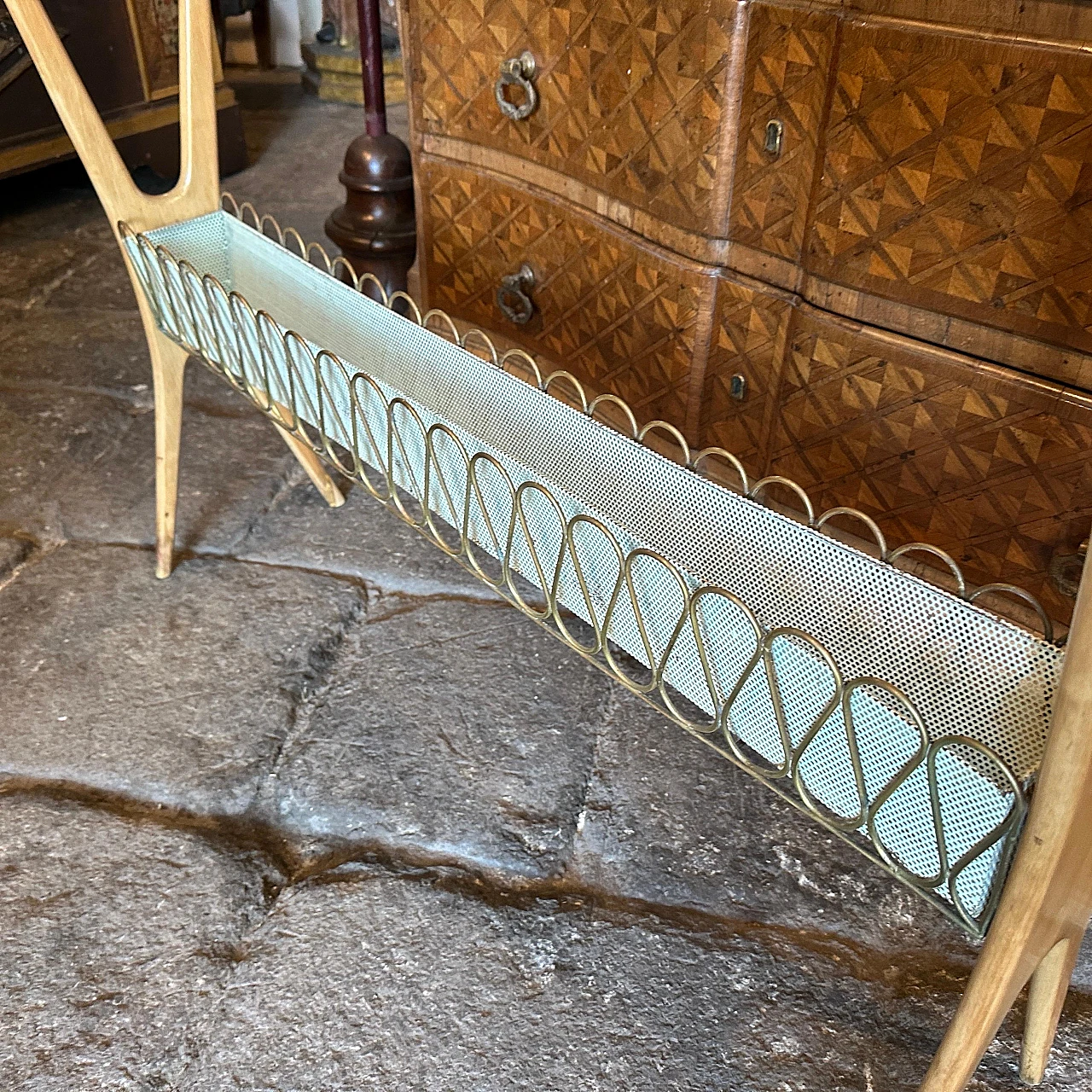 Wood and glass console table by Cesare Lacca, 1950s 11