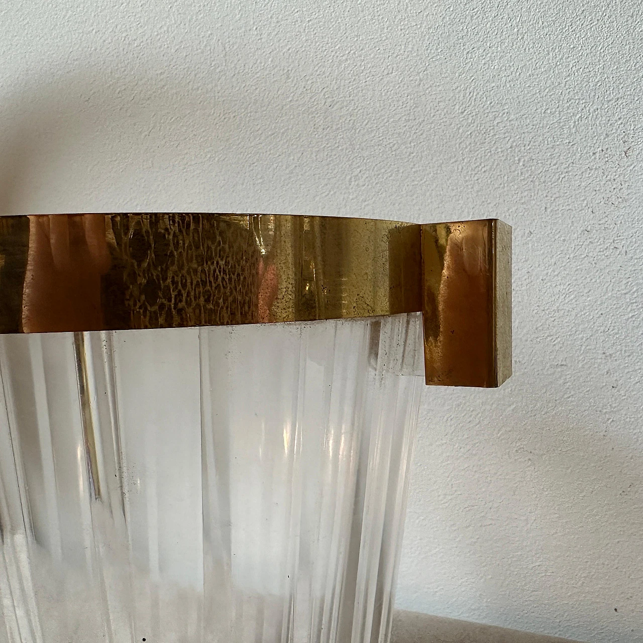 Transparent and gilded plexiglass ice bucket by Gosset, 1970s 5