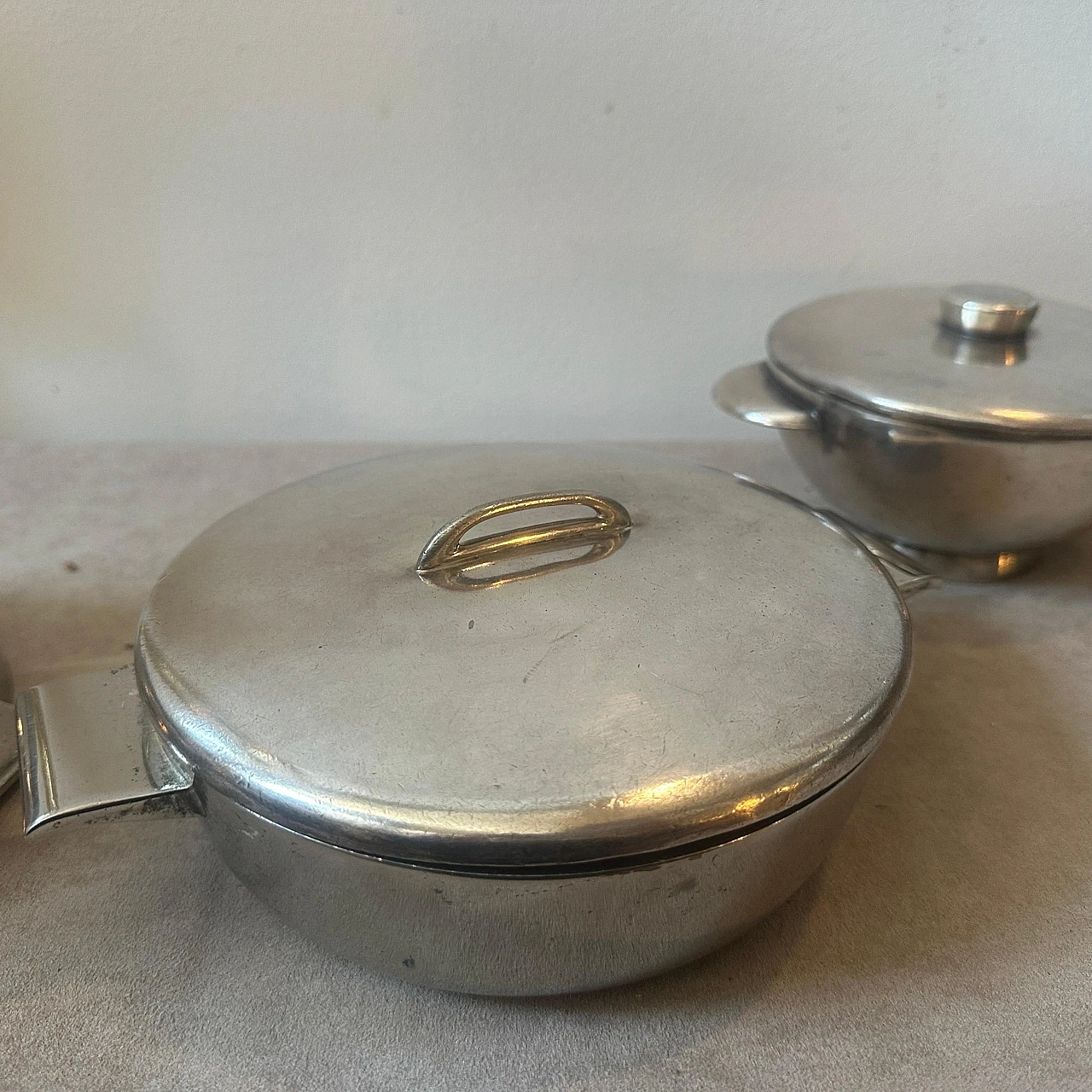 3 Alpacca serving bowls by Gio Ponti for Fratelli Calderoni, 1950s 11