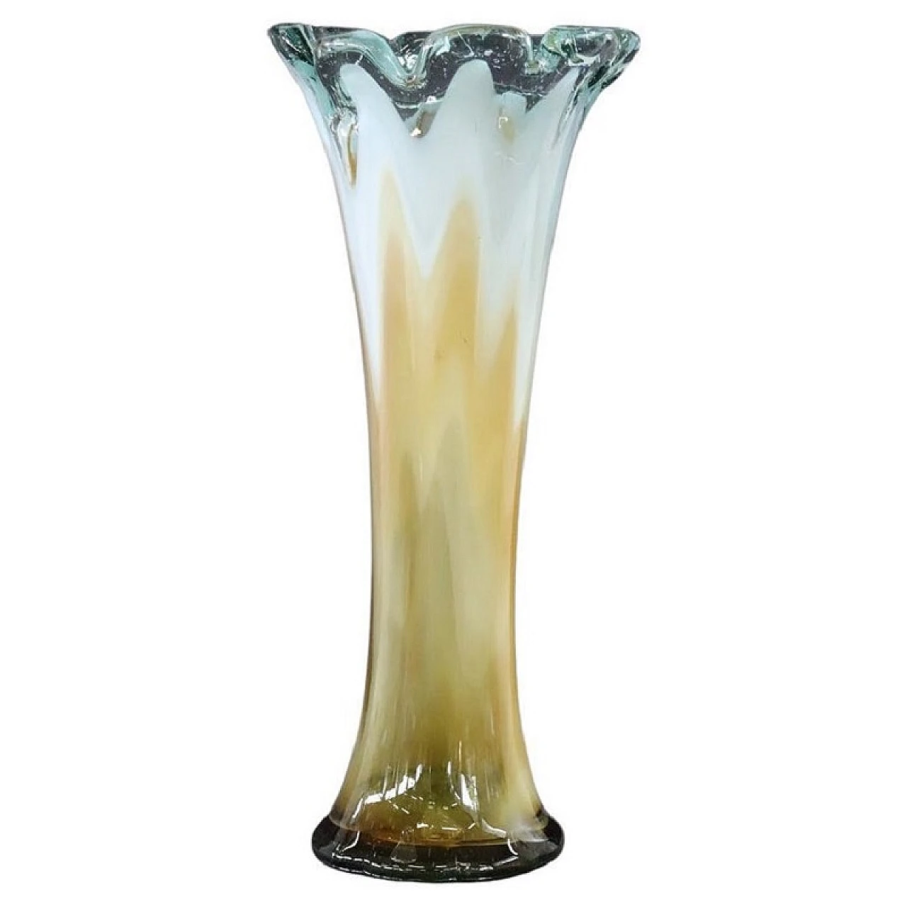 Murano glass vase with petal-shaped rim, 1960s 1