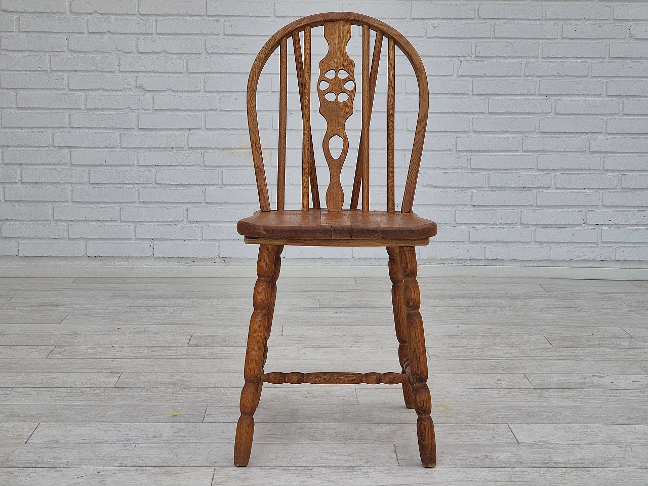 4 Scandinavian dining chairs in solid oak wood, 1960s 8