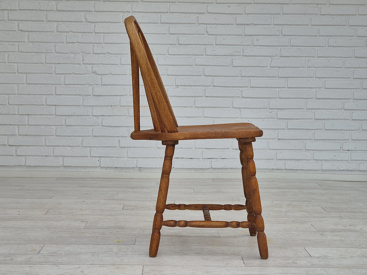 4 Scandinavian dining chairs in solid oak wood, 1960s 9