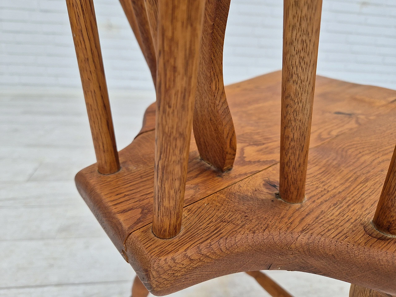 4 Scandinavian dining chairs in solid oak wood, 1960s 10