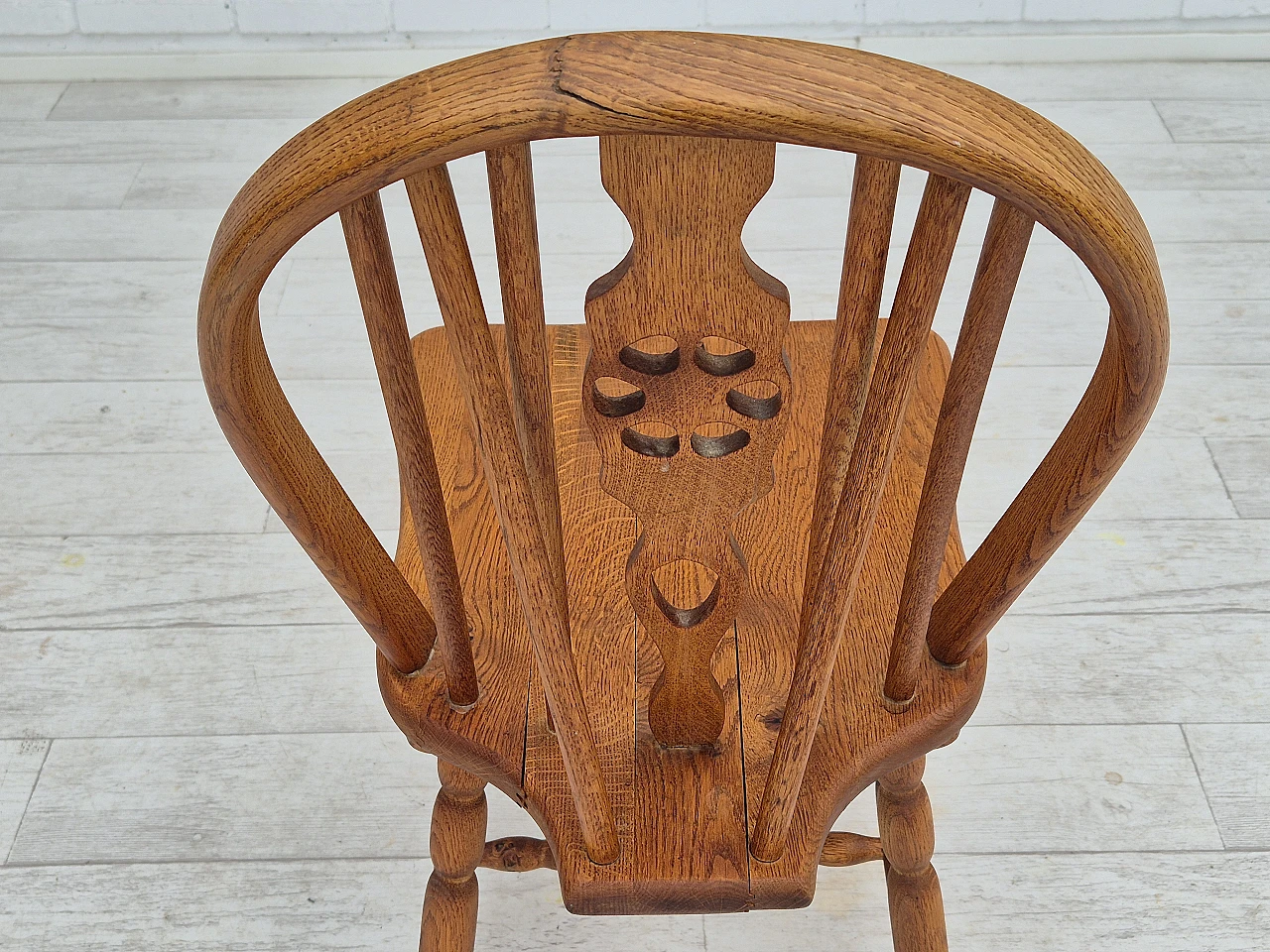 4 Scandinavian dining chairs in solid oak wood, 1960s 12