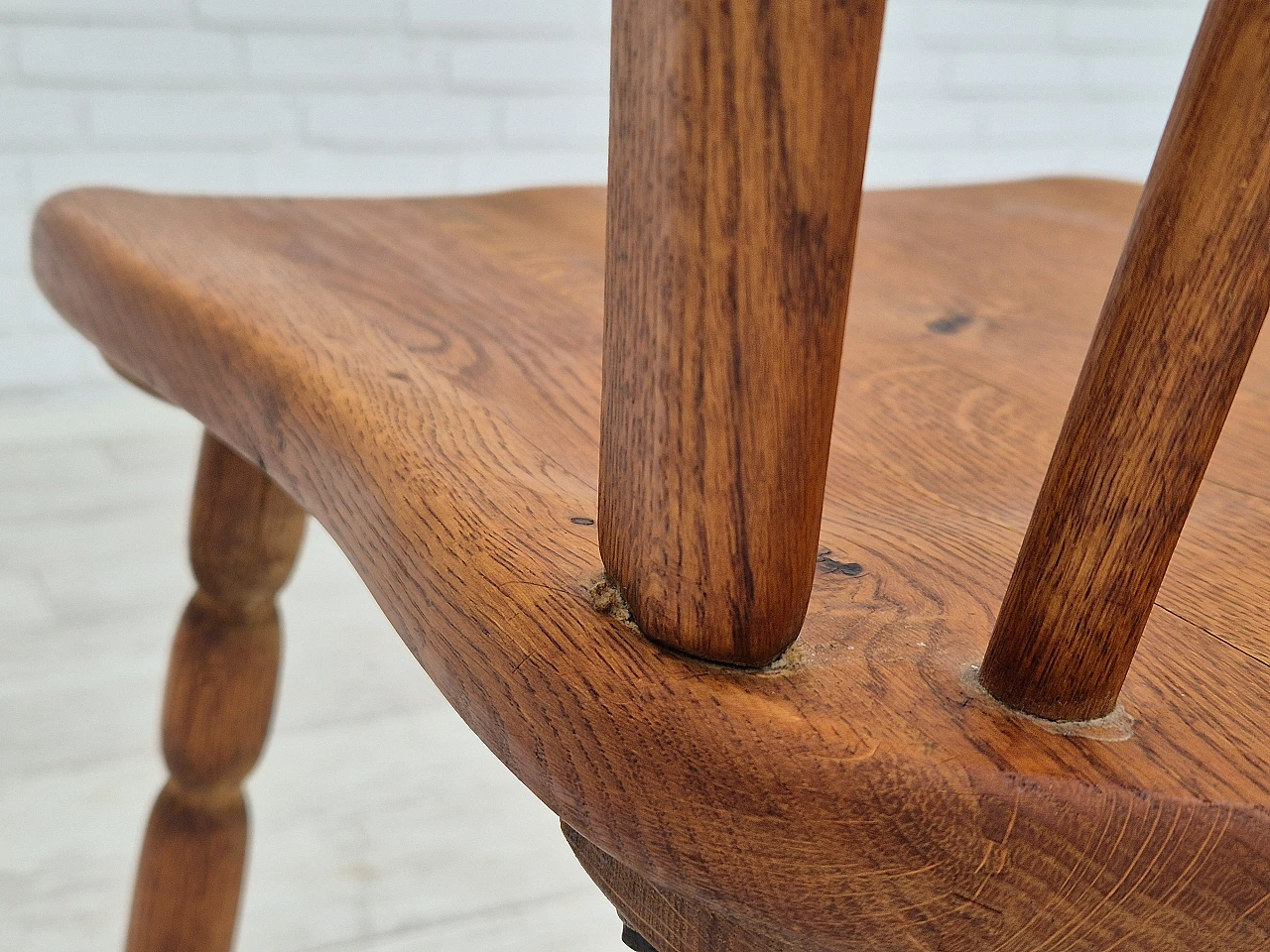 4 Scandinavian dining chairs in solid oak wood, 1960s 13