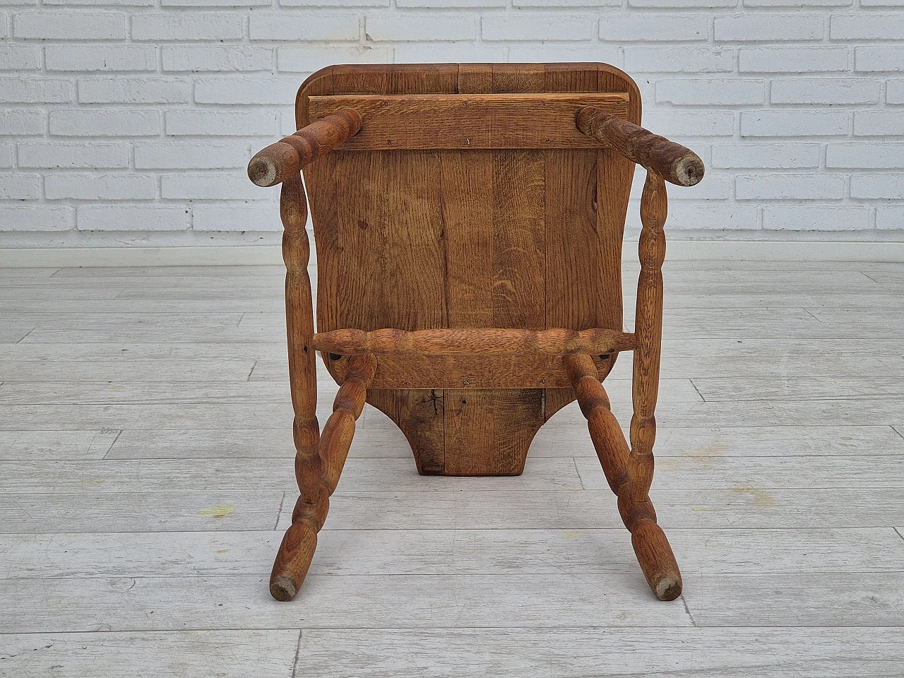 4 Scandinavian dining chairs in solid oak wood, 1960s 16