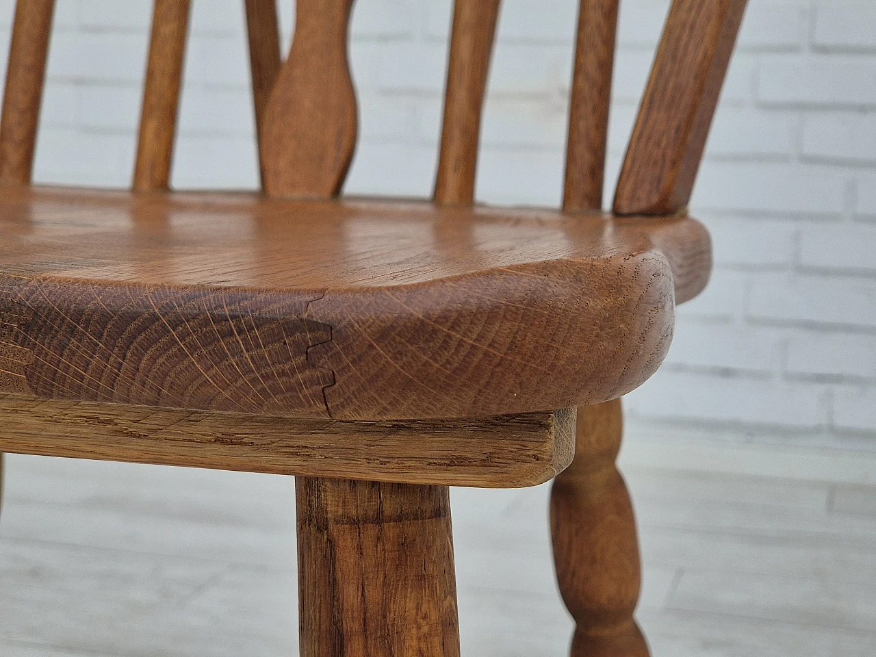 4 Scandinavian dining chairs in solid oak wood, 1960s 17