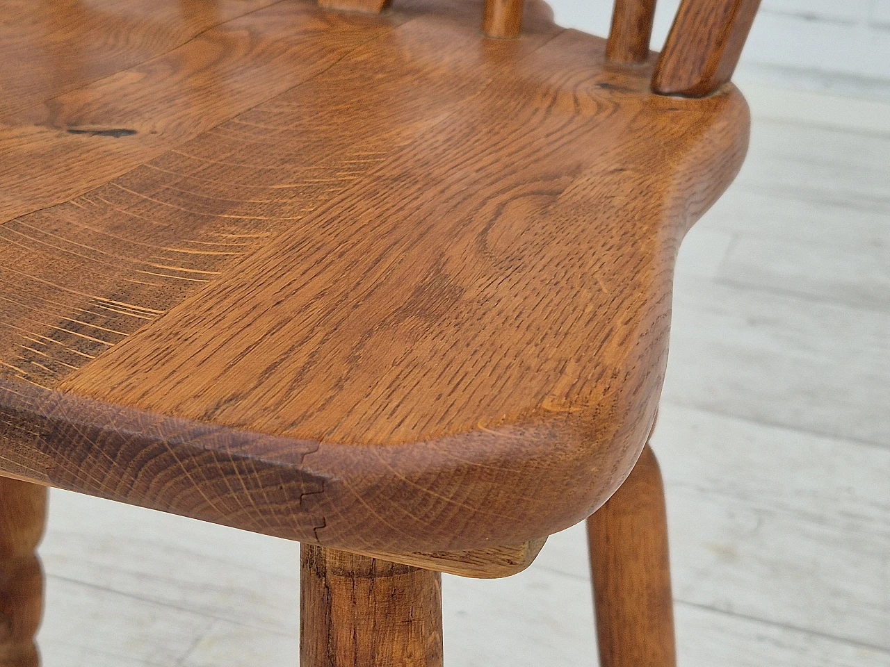 4 Scandinavian dining chairs in solid oak wood, 1960s 18