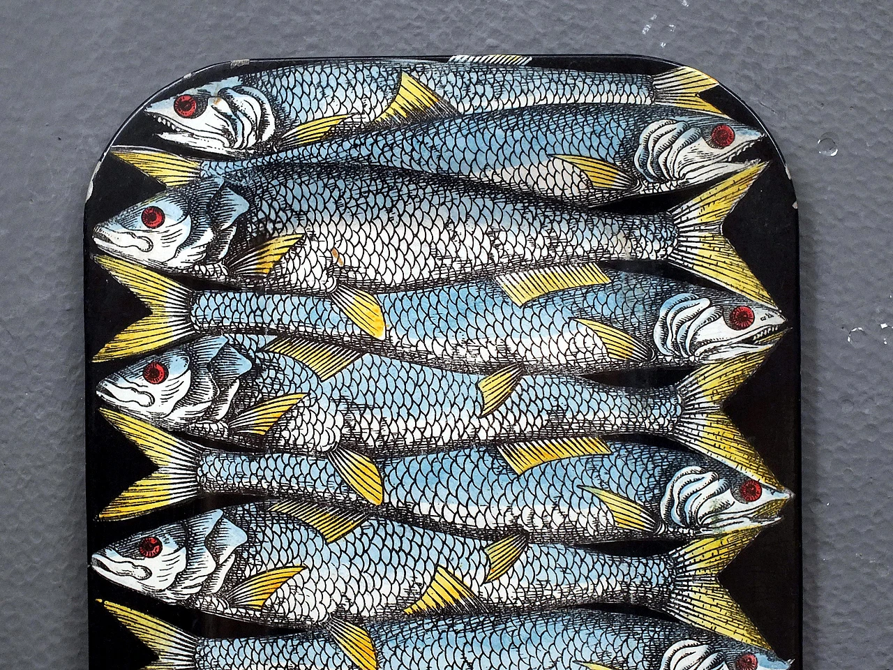 Lacquered tray with fish by Piero Fornasetti, 1950s 6