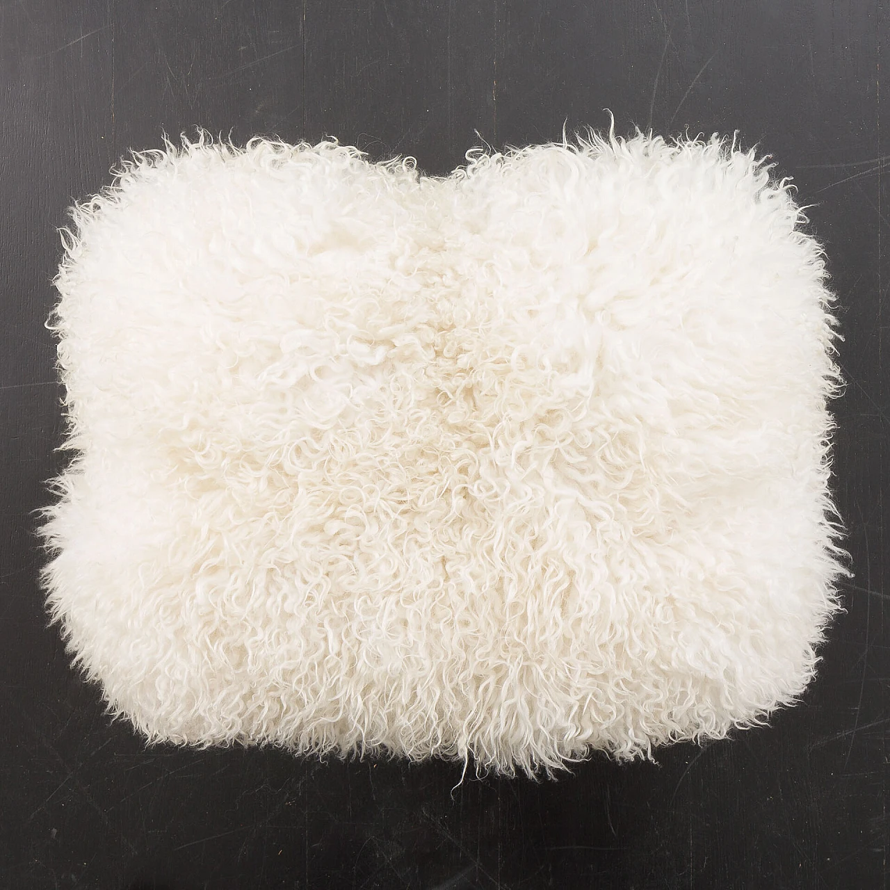 Danish sheepskin and teak footstool, 1960s 8