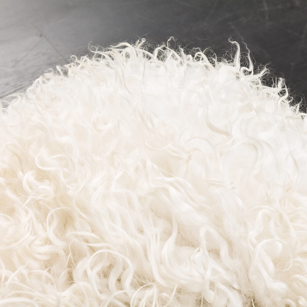 Danish sheepskin and teak footstool, 1960s 9