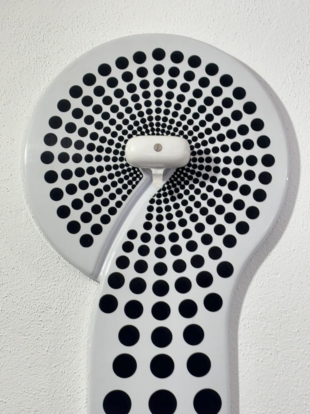 Black and white plastic wall coat rack, 1980s 4