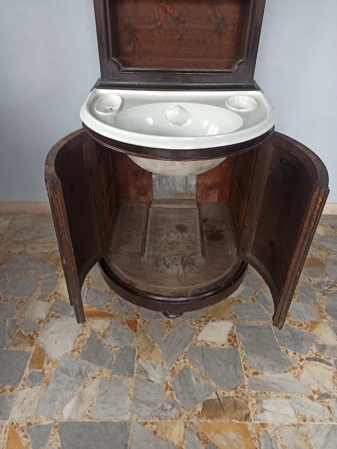 Napoleon III solid wood vanity table with sink, 19th century 7