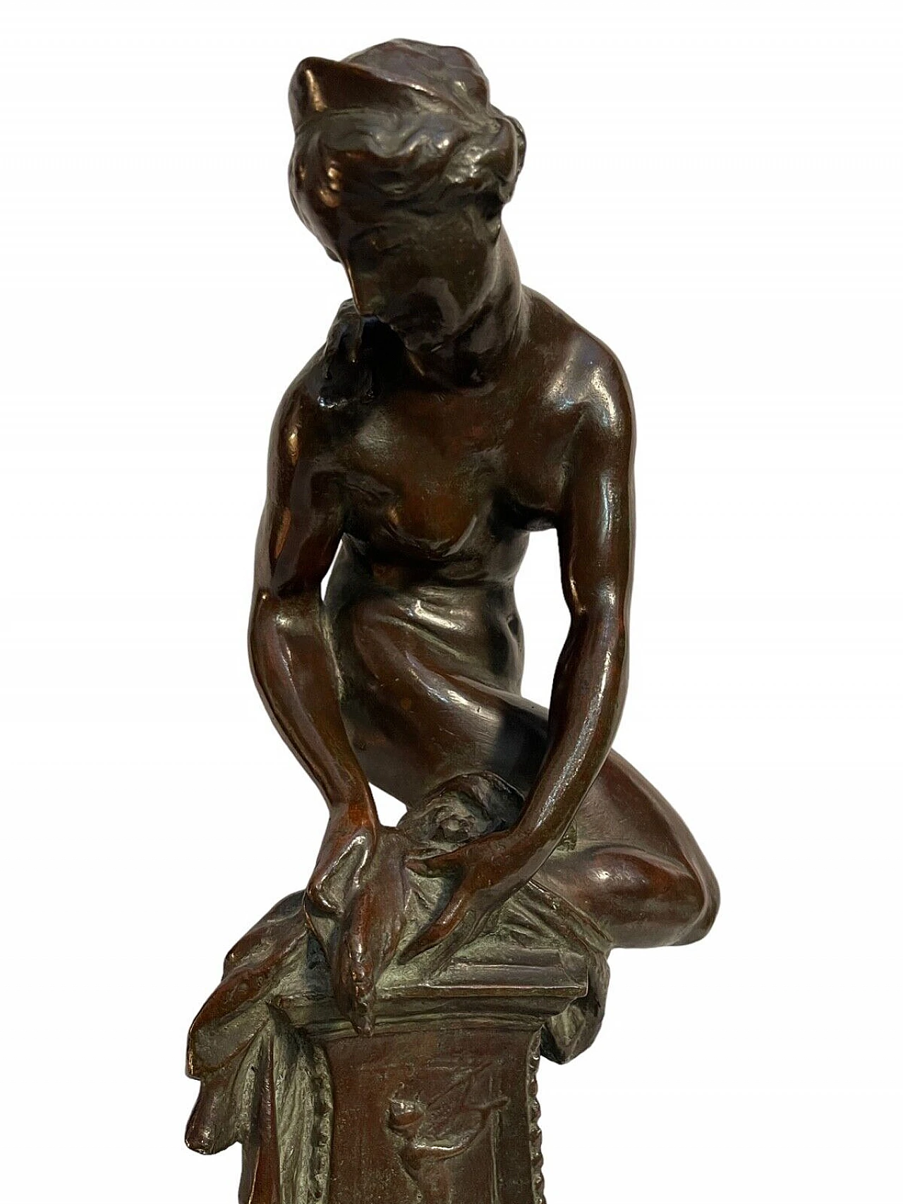 Nudo femminile, scultura in bronzo su base in marmo, '800 1