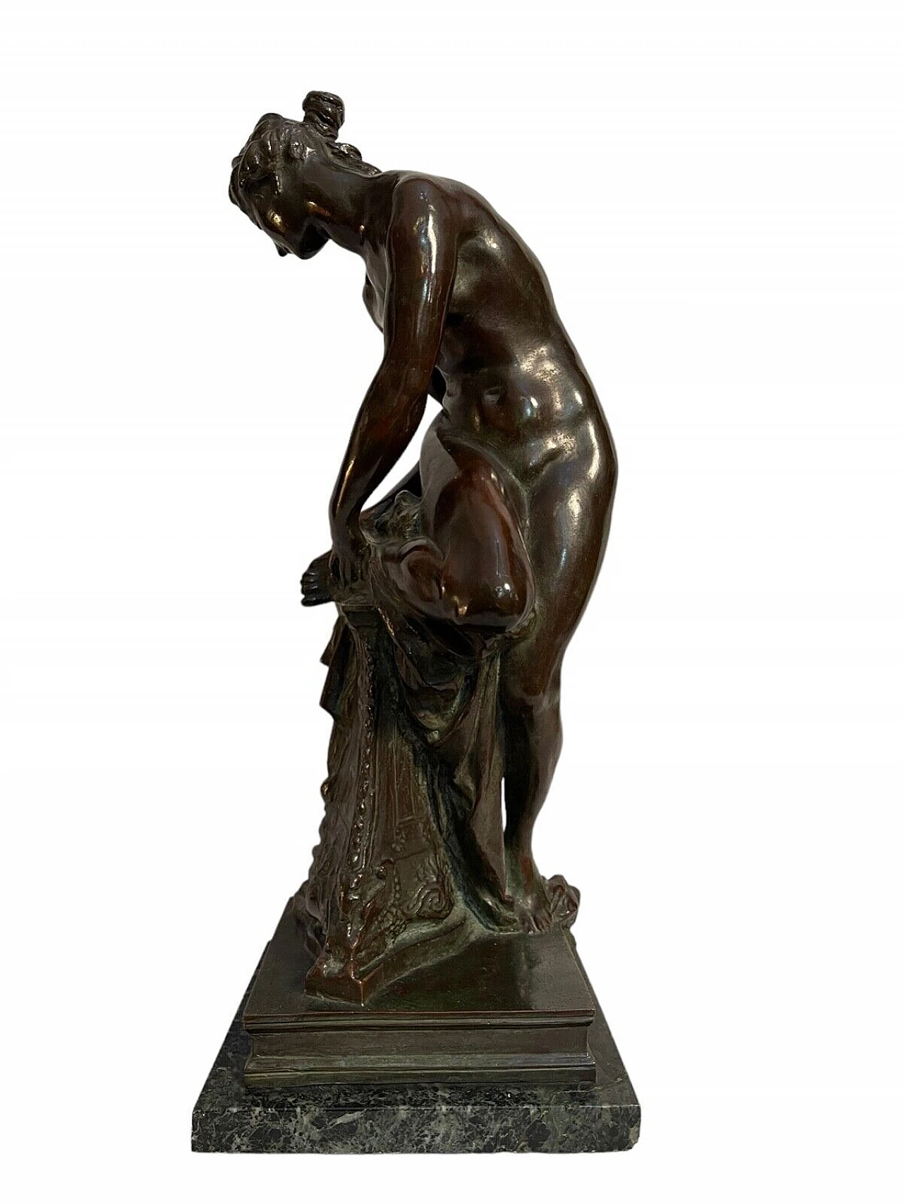 Nudo femminile, scultura in bronzo su base in marmo, '800 2