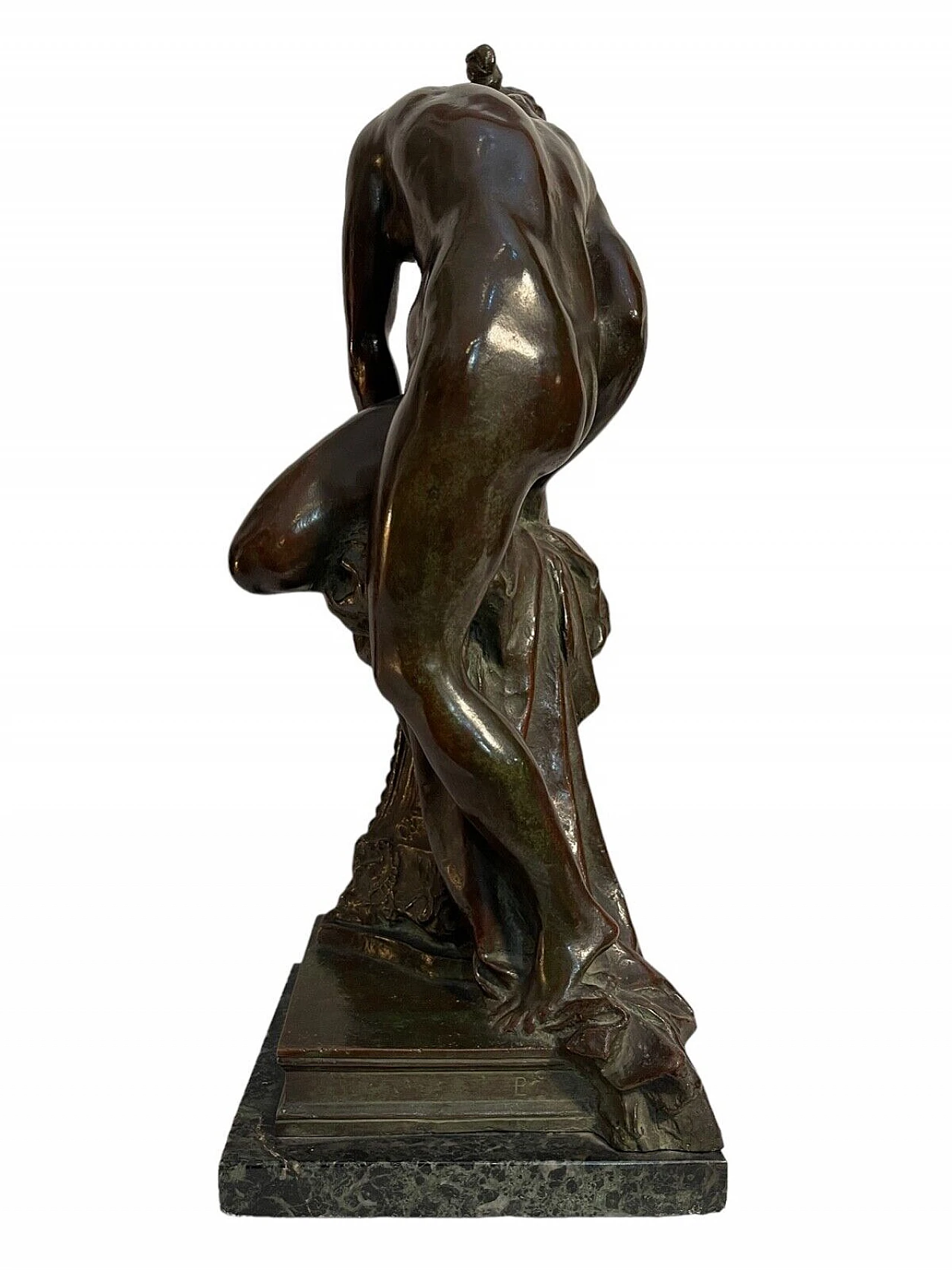 Nudo femminile, scultura in bronzo su base in marmo, '800 3