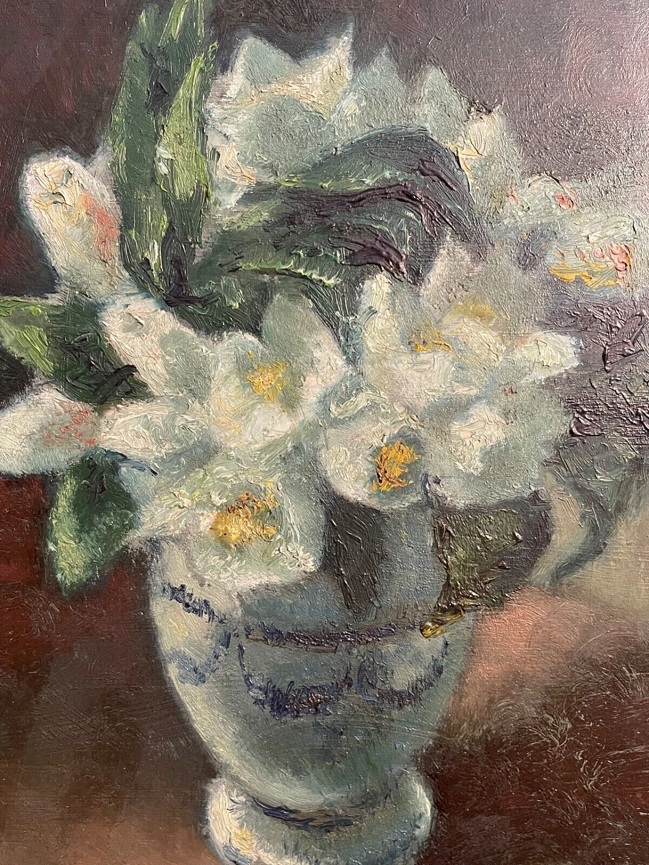 Ugo Galetti, vaso di fiori, dipinto a olio su tavola 2
