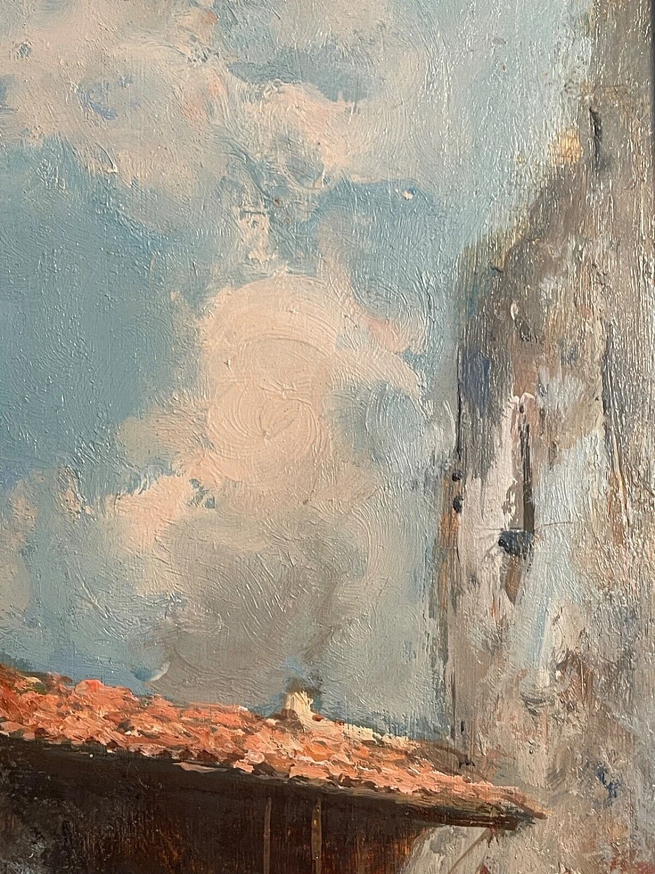 Ricciardi, Case campestri, dipinto a olio su tavola, fine '800 5
