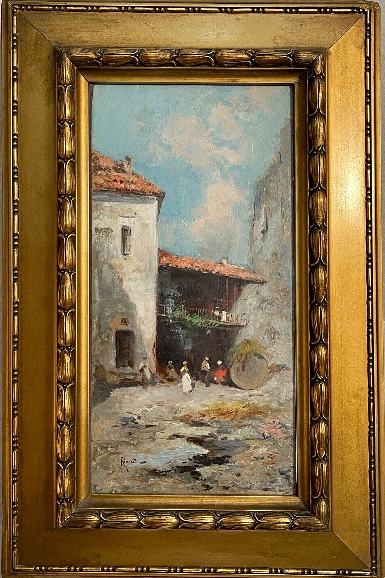 Ricciardi, Case campestri, dipinto a olio su tavola, fine '800 8