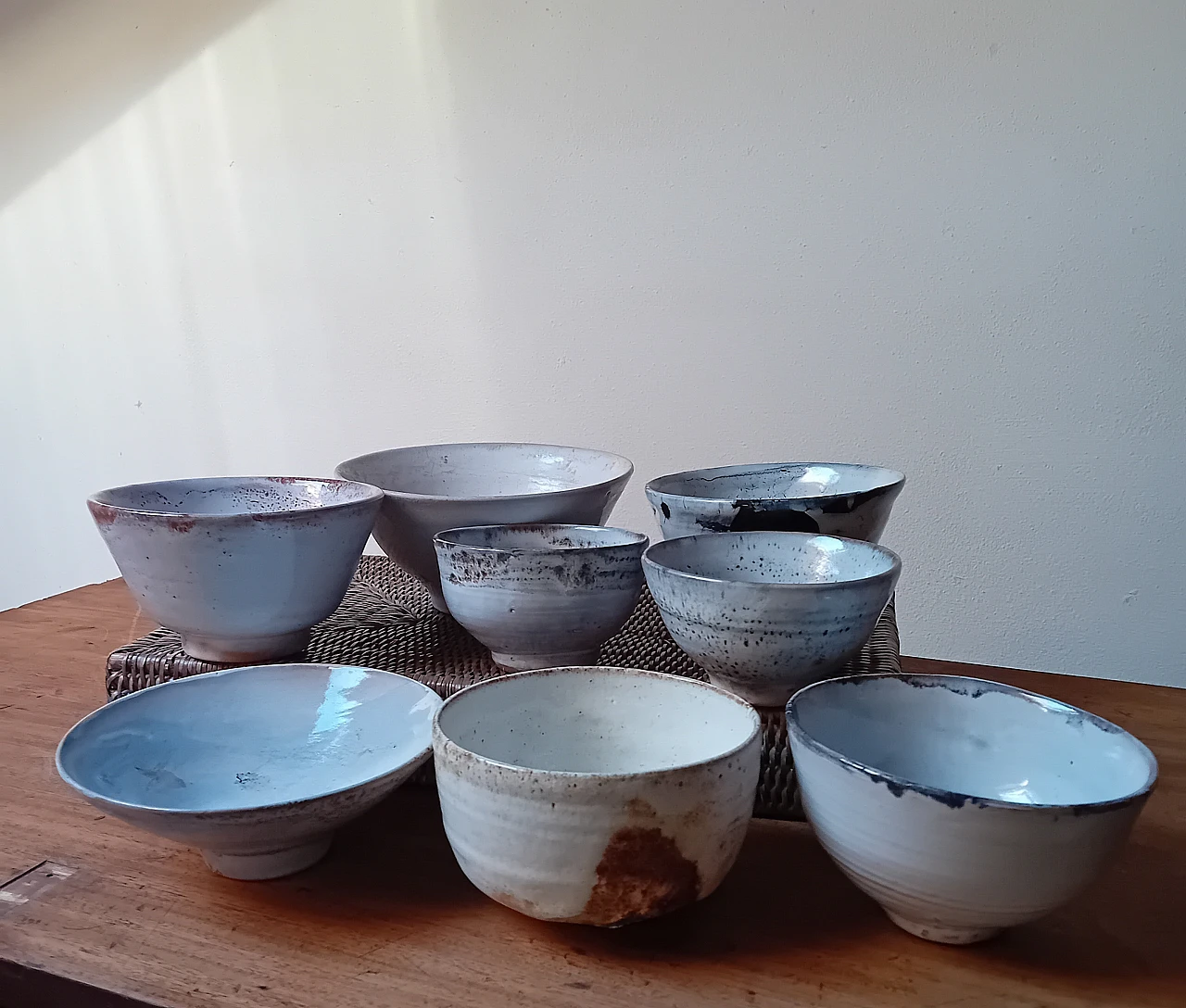 8 Ciotole Giapponesi artigianali in ceramica raku, anni 2000 1