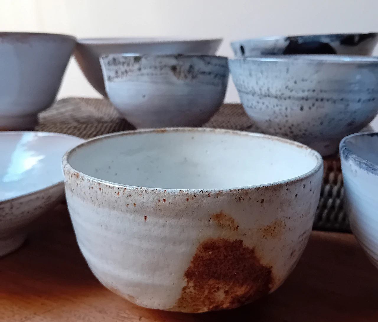 8 Ciotole Giapponesi artigianali in ceramica raku, anni 2000 2