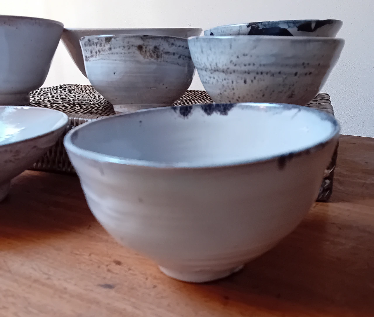 8 Ciotole Giapponesi artigianali in ceramica raku, anni 2000 3