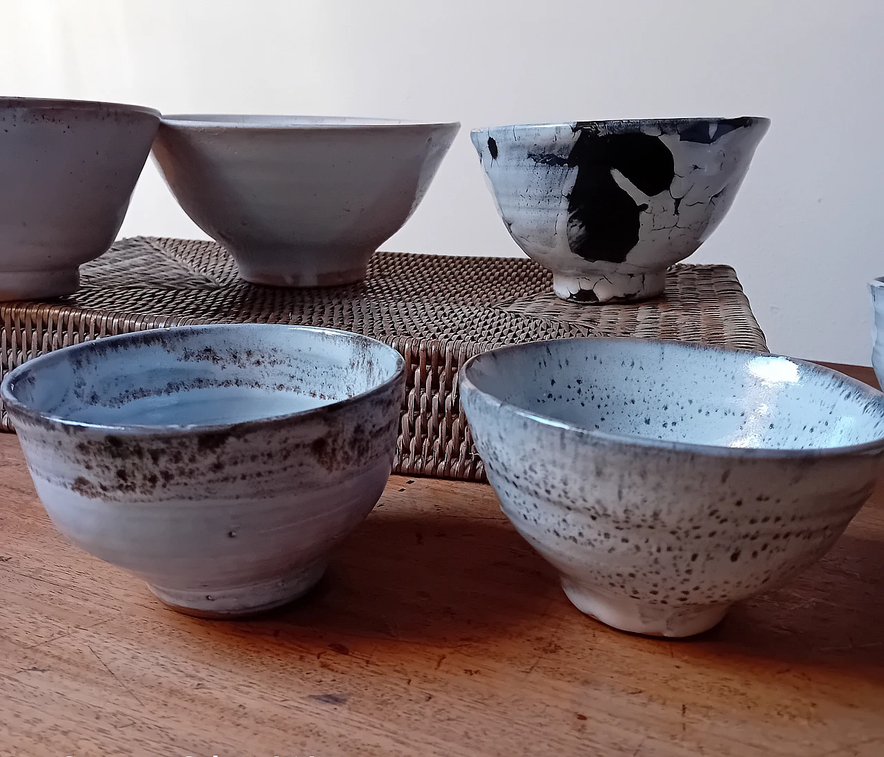 8 Ciotole Giapponesi artigianali in ceramica raku, anni 2000 4