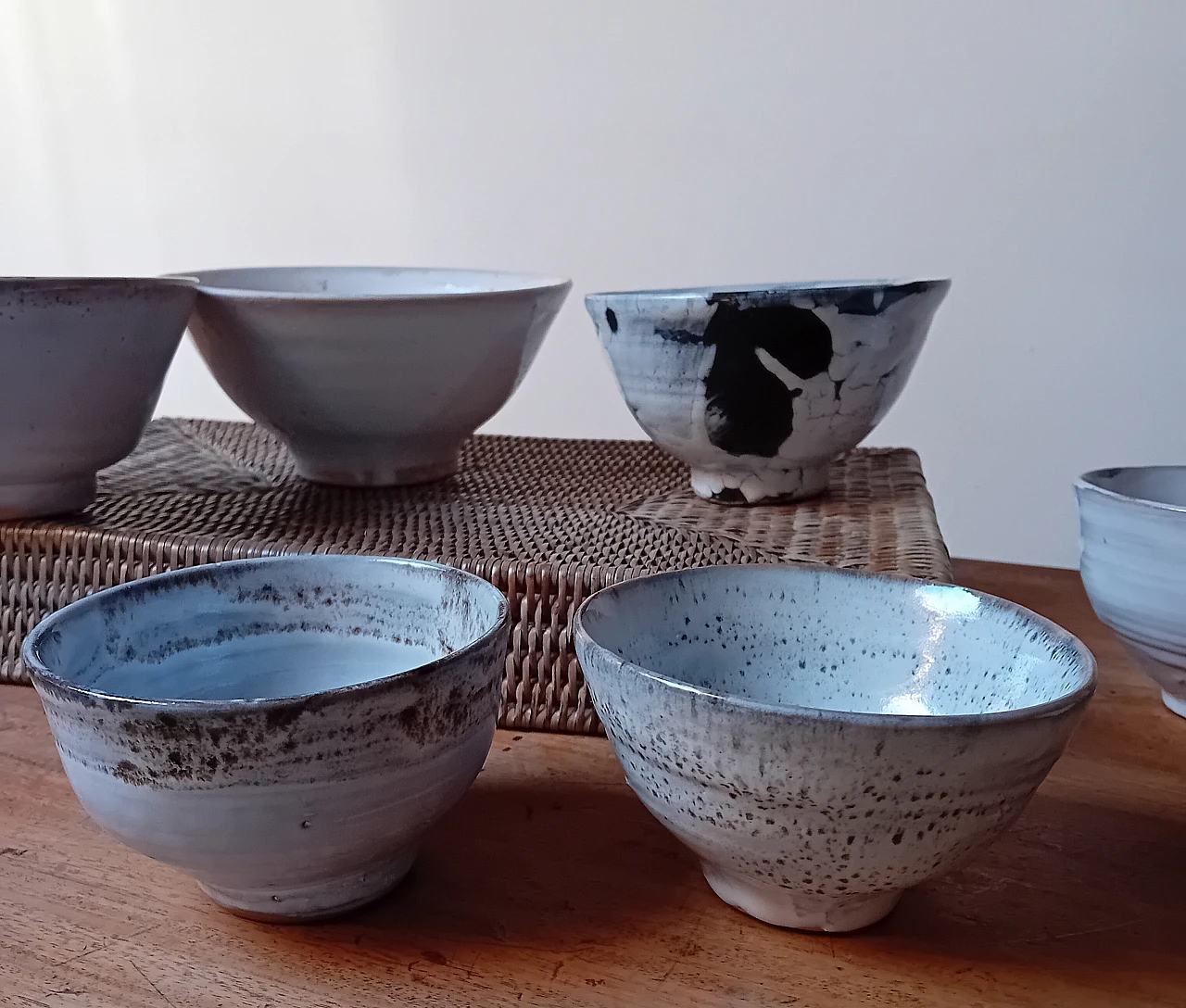 8 Ciotole Giapponesi artigianali in ceramica raku, anni 2000 5