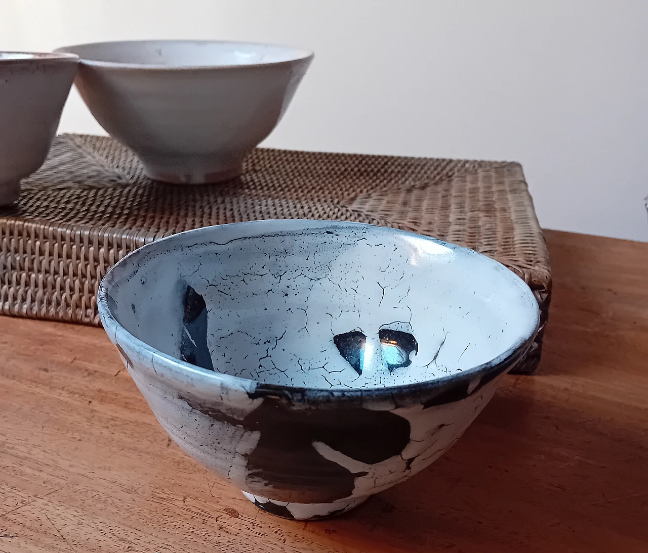 8 Ciotole Giapponesi artigianali in ceramica raku, anni 2000 6