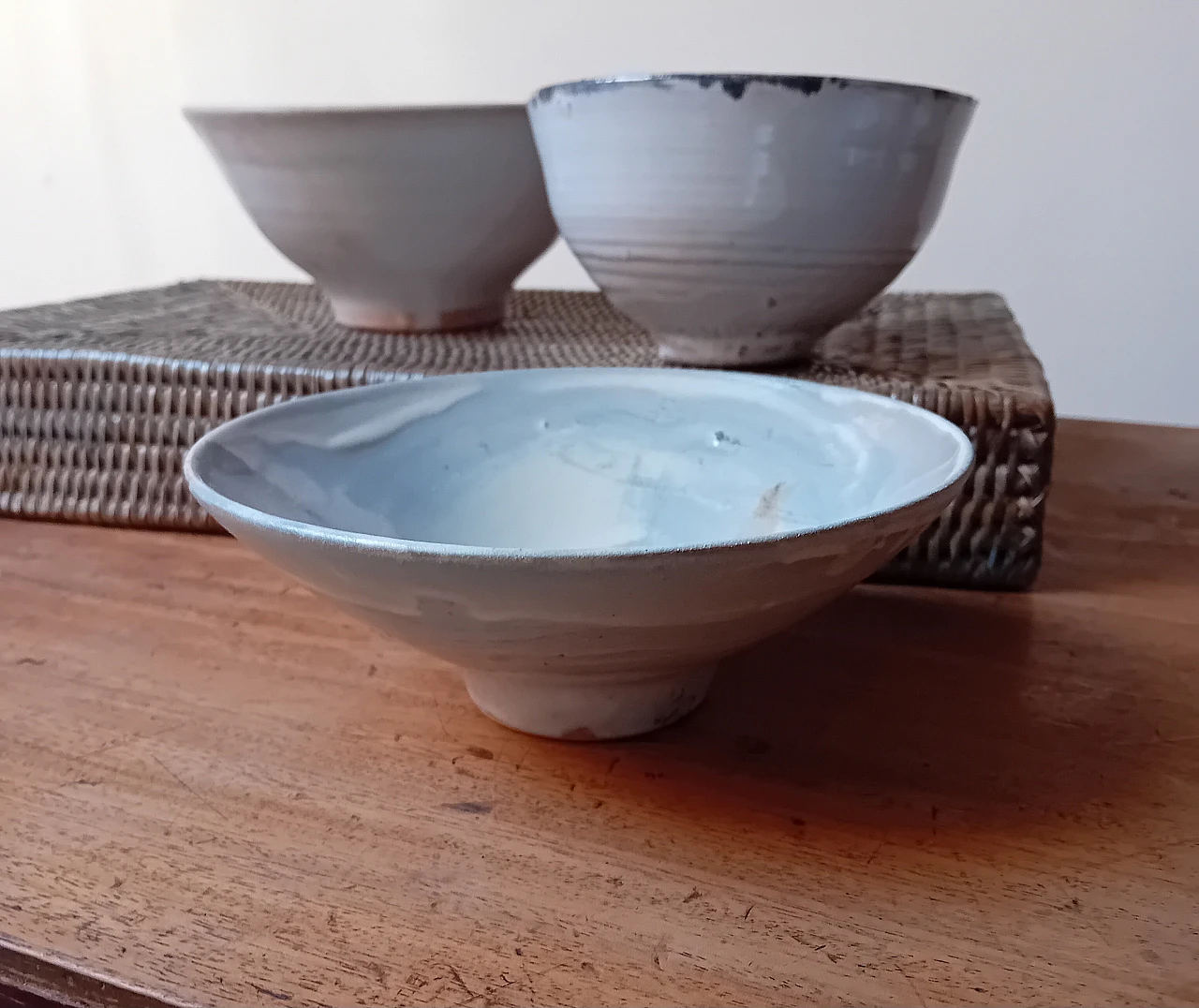 8 Ciotole Giapponesi artigianali in ceramica raku, anni 2000 8