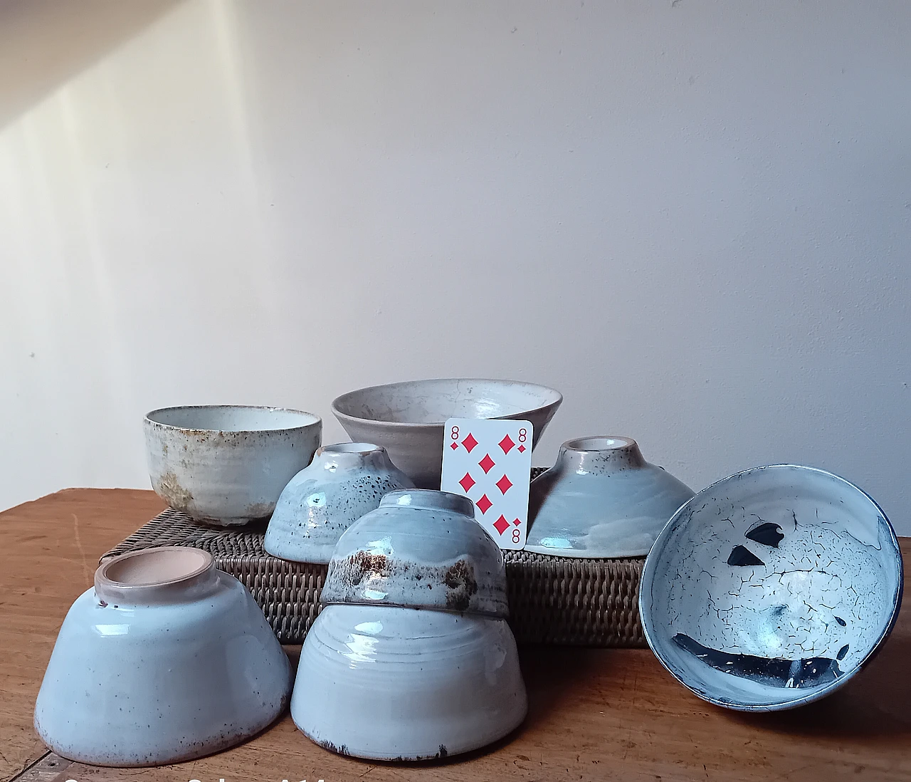 8 Ciotole Giapponesi artigianali in ceramica raku, anni 2000 18