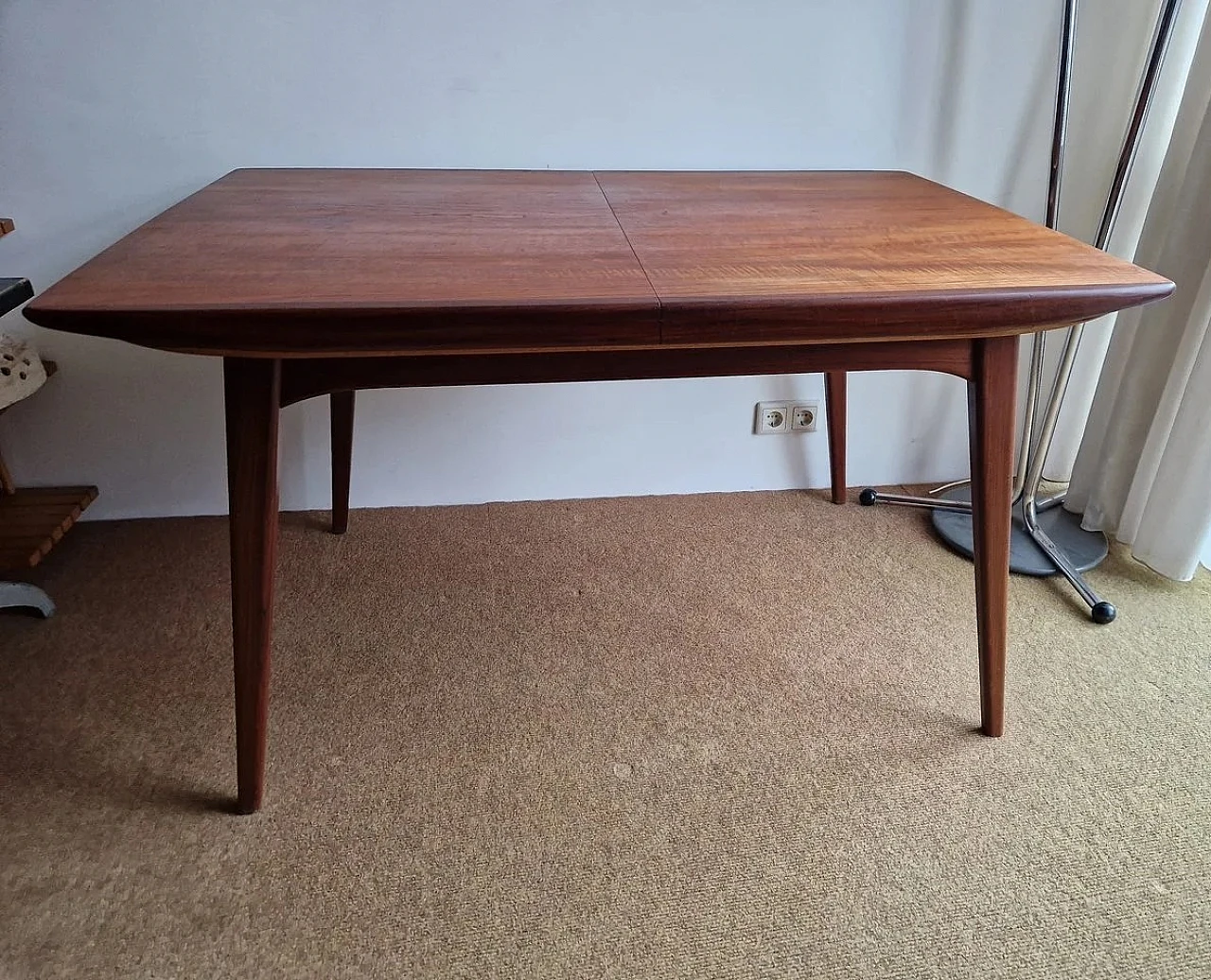 Extendable teak table by Louis van Teeffelen for WK Möbel, 1960s 1