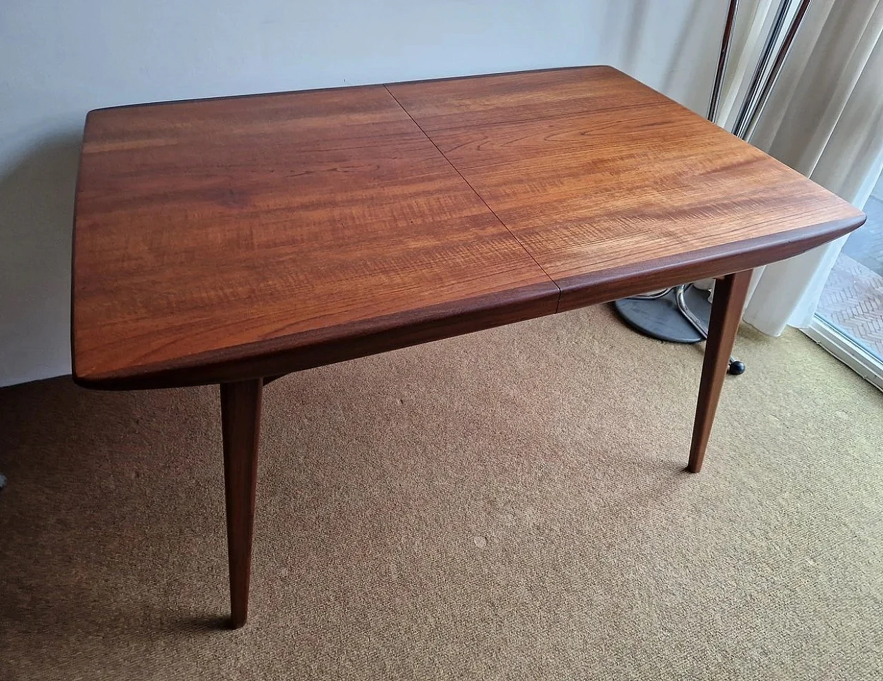 Extendable teak table by Louis van Teeffelen for WK Möbel, 1960s 3