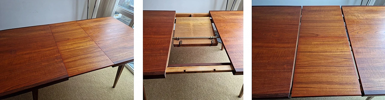 Extendable teak table by Louis van Teeffelen for WK Möbel, 1960s 7