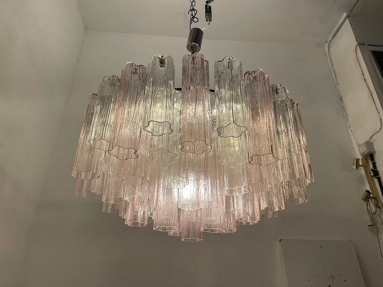 Tronchi Murano glass chandelier by Paolo Venini, 1970s 6