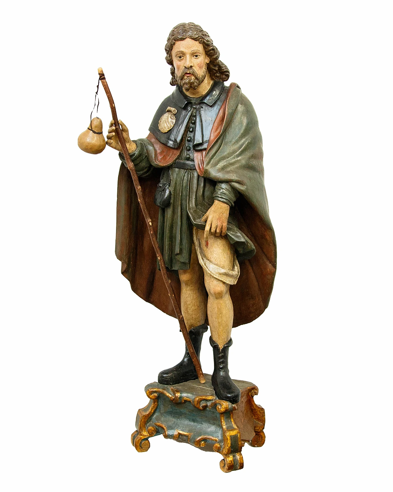 Polychrome wood sculpture of St. Roch, 17th century 2