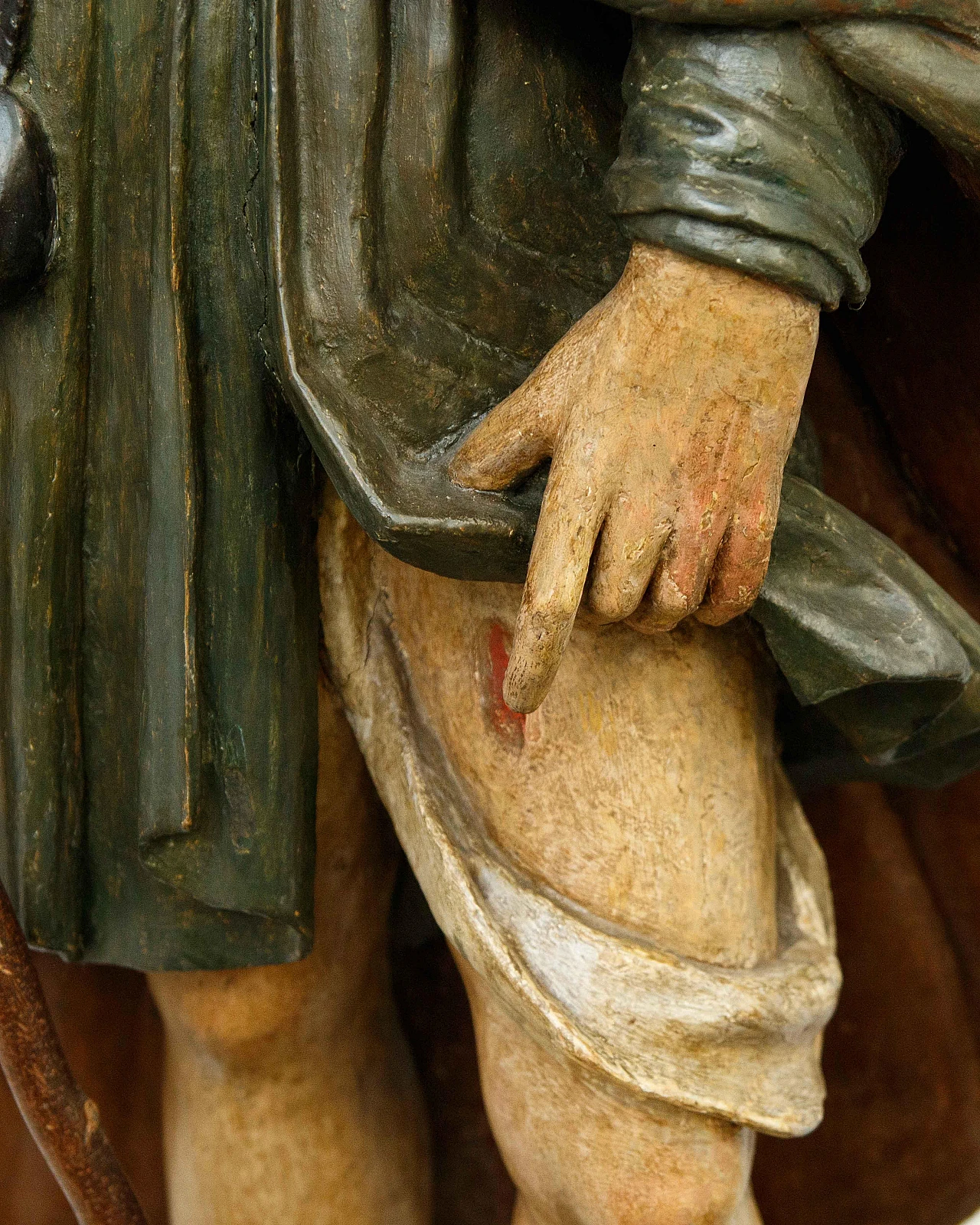 Polychrome wood sculpture of St. Roch, 17th century 6