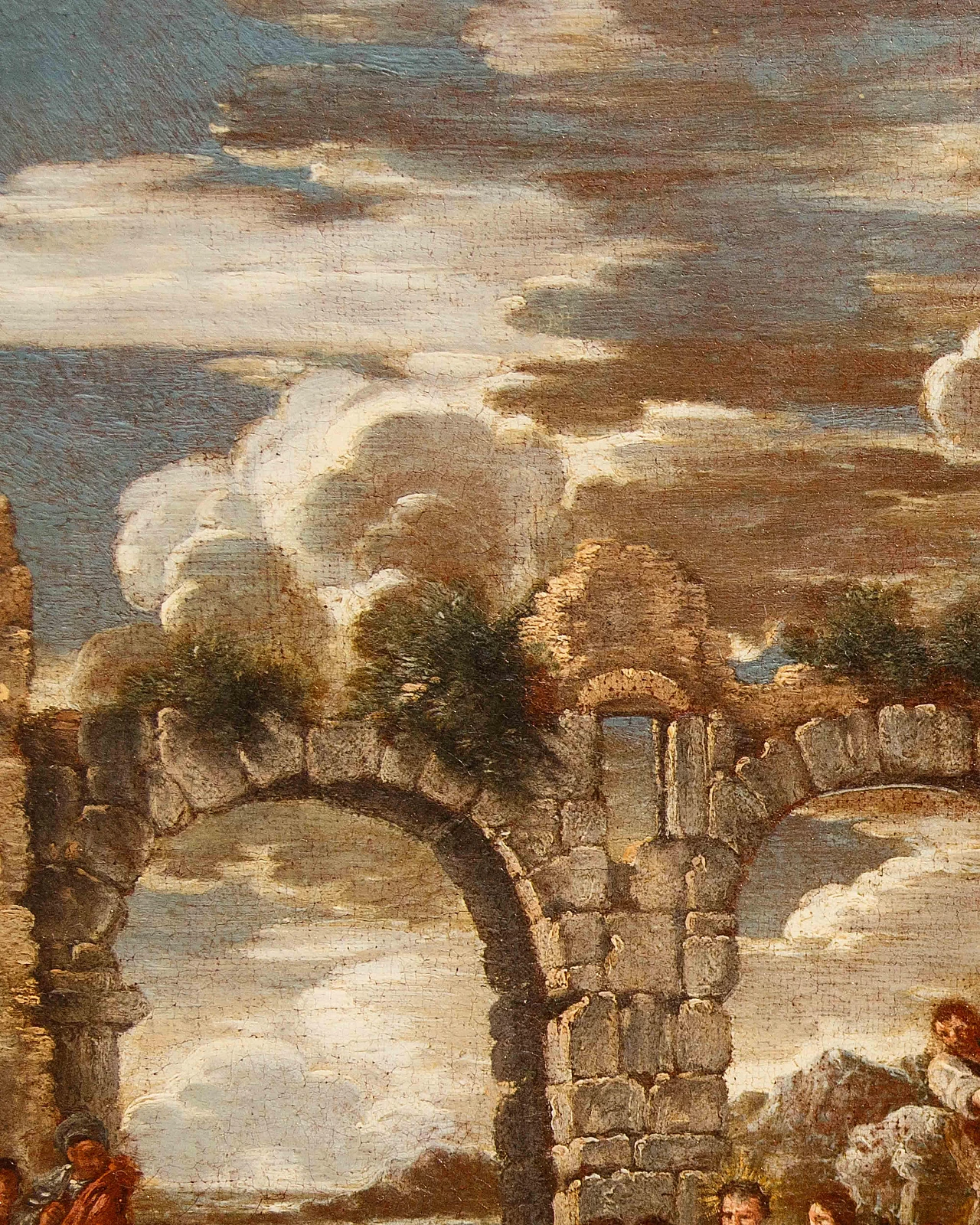 Attr. to Giovanni Ghisolfi, Capriccio with biblical scene,17th century 11