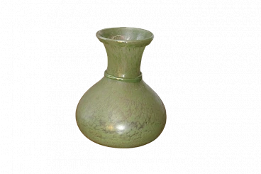 Green Murano glass vase with lustre glares, 1950s