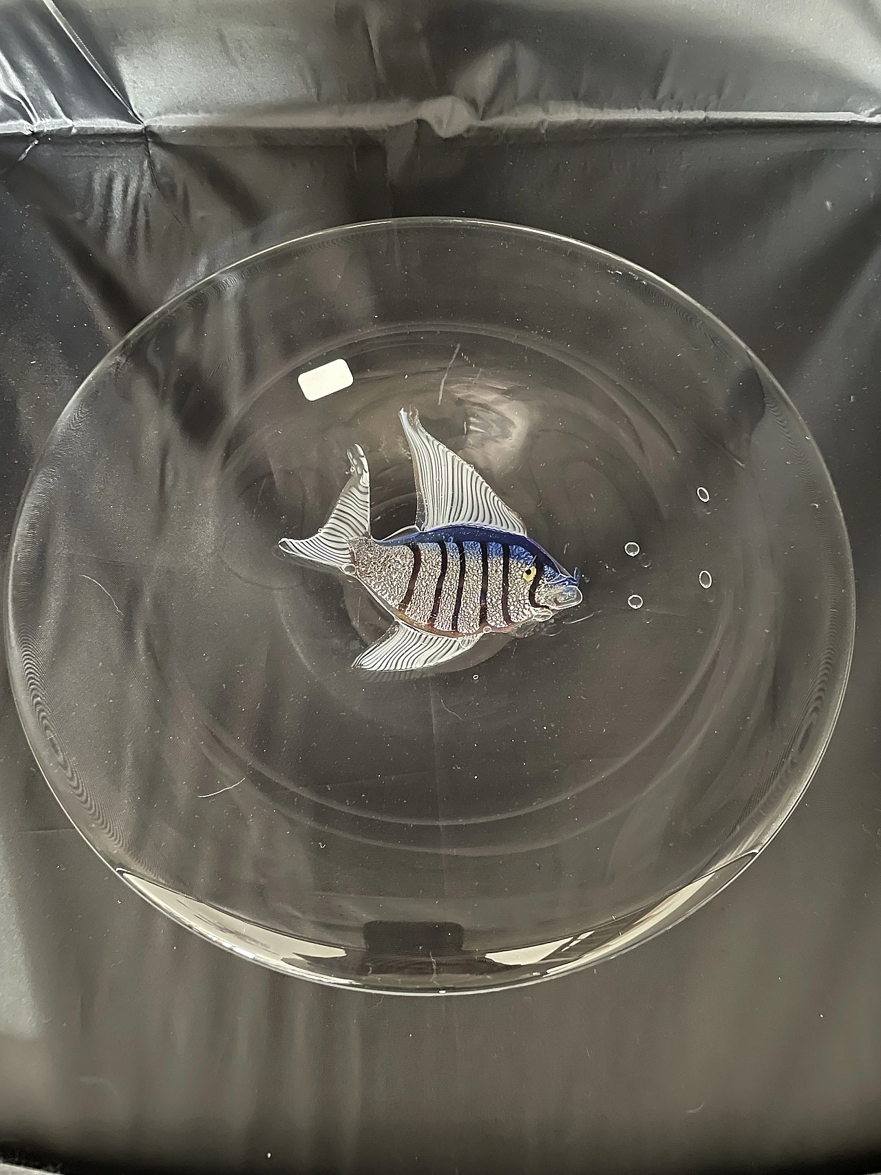 Glass plate with fish by Pino Signoretto, 1980s 1