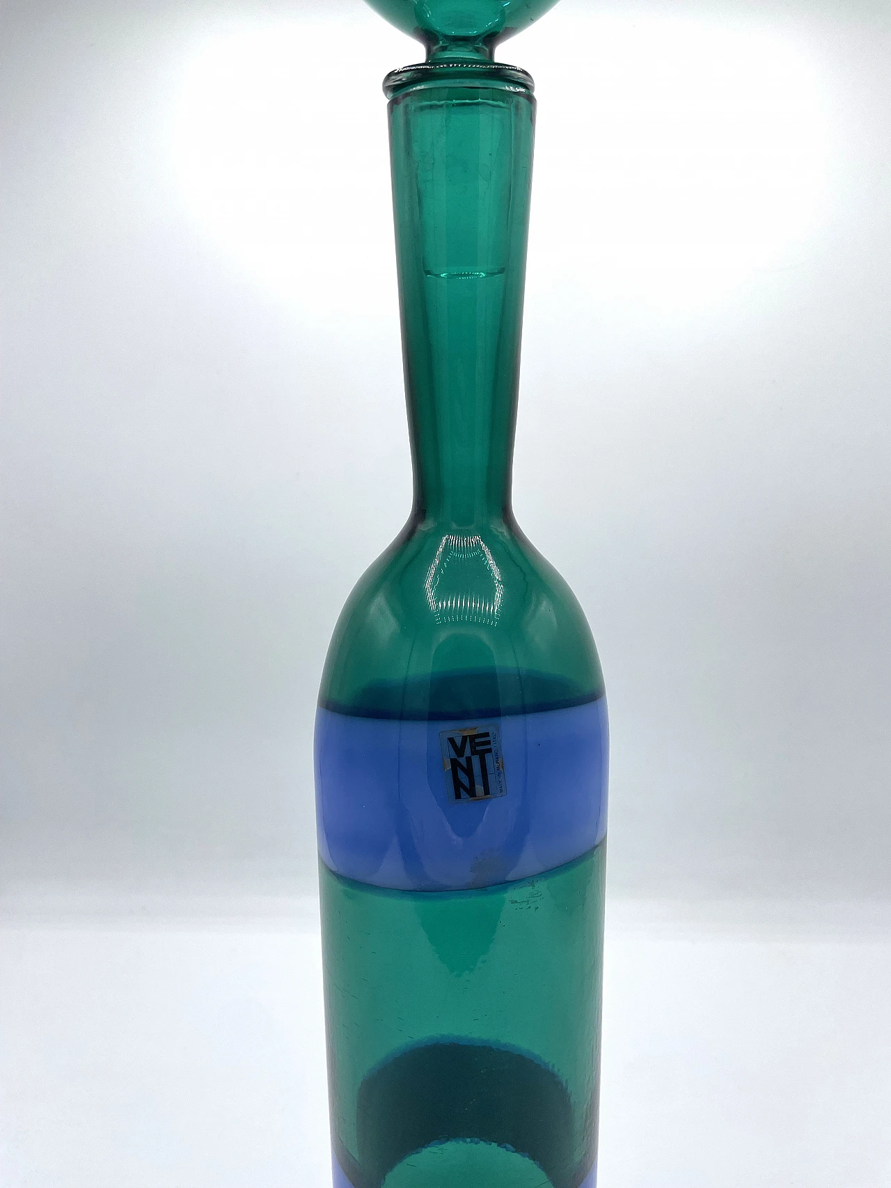 Banded Murano glass bottle by Fulvio Bianconi, 1970s 2