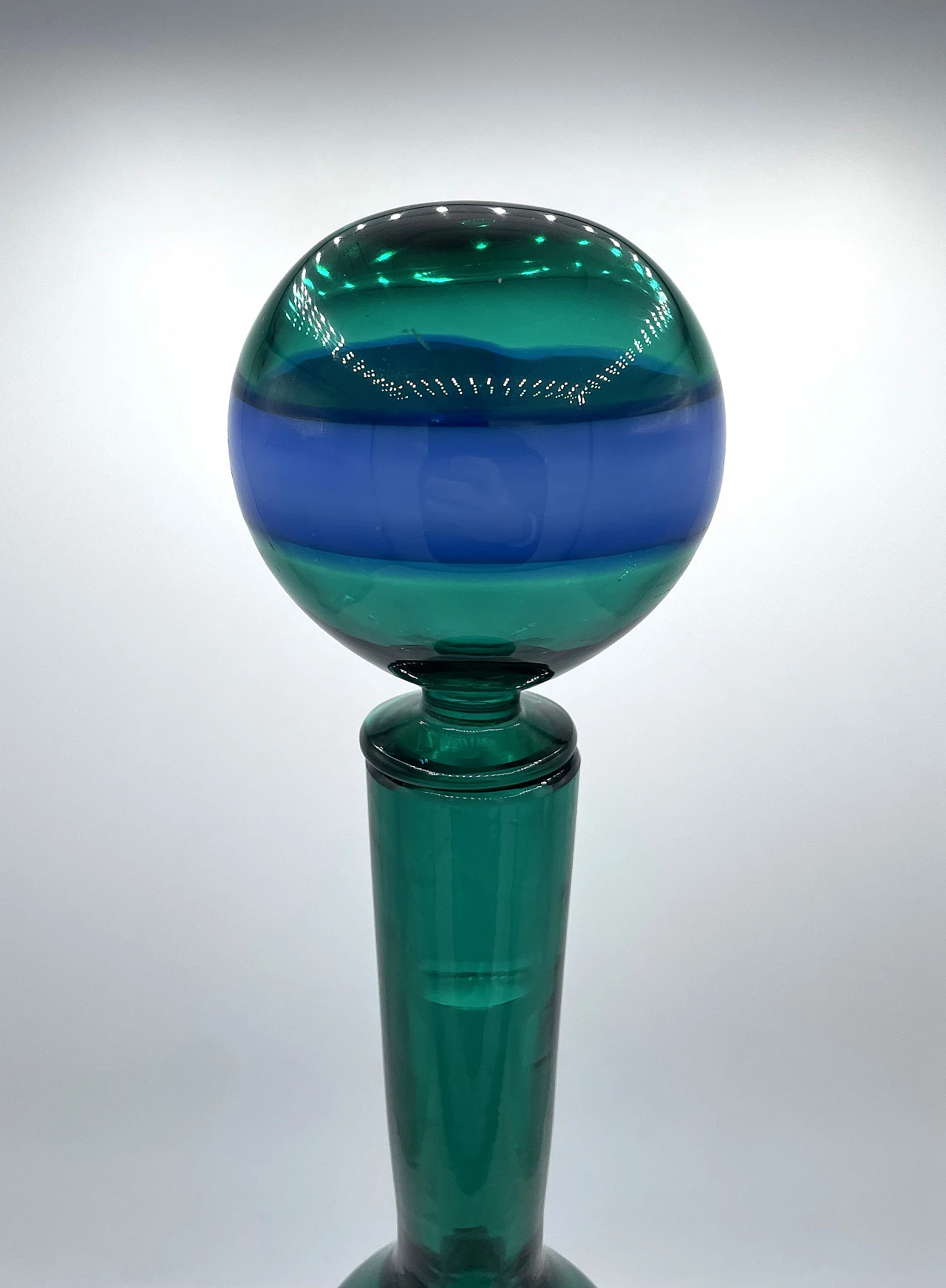 Banded Murano glass bottle by Fulvio Bianconi, 1970s 3