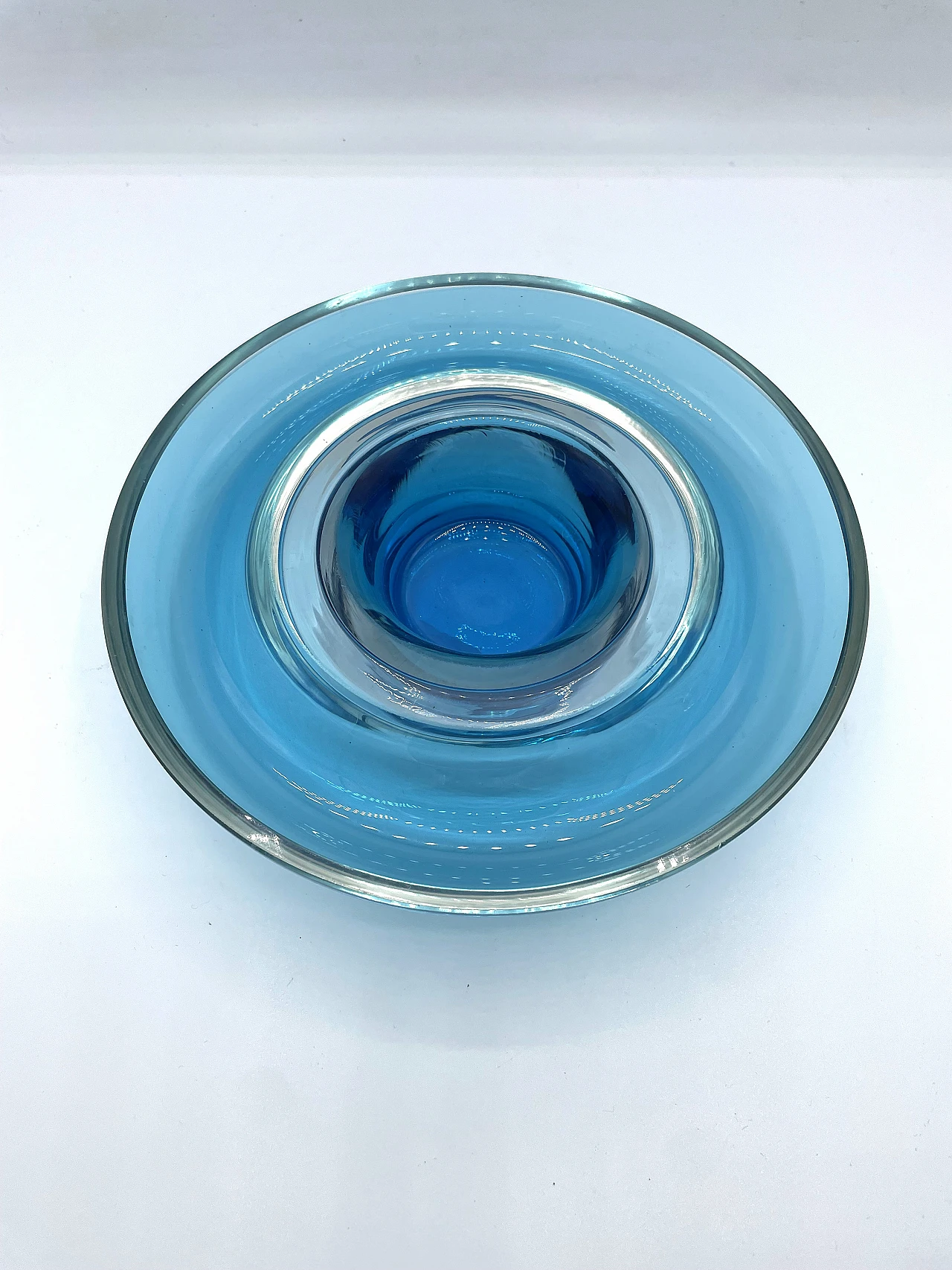 Blue blown glass pocket emptier by Venini, 1980s 2